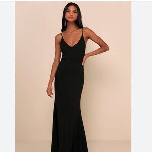 Lulus Infinite Glory Mermaid Black Maxi Dress – Size M